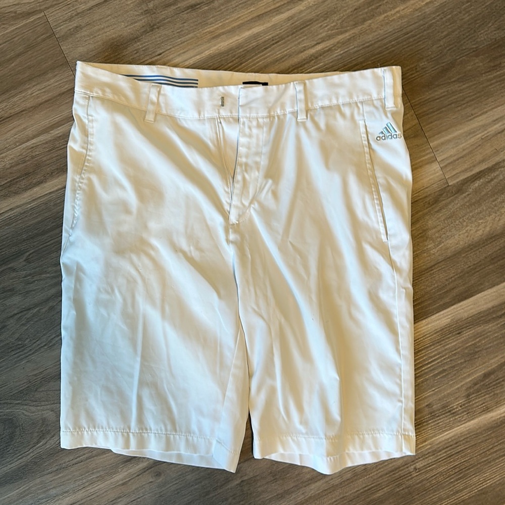 White adidas golf shorts